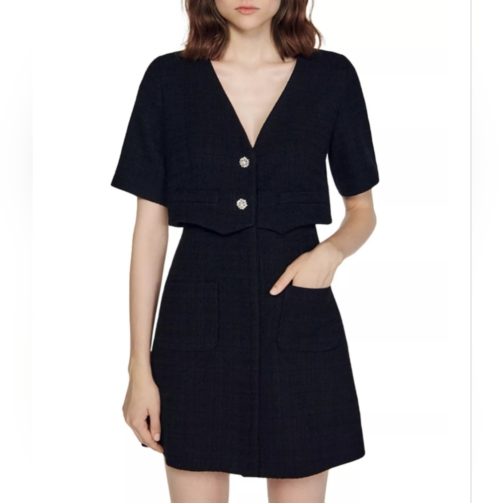 Sandro Manhattan Cropped Jacket & Tweed Mini Dress